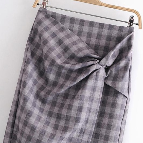 Zara PLAID SKIRT WITH KNOT - Picture 6 of 6